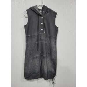 Crosstree Lane Gray Hooded Vest Dress size‎ Small Women's Front Pocket #P3